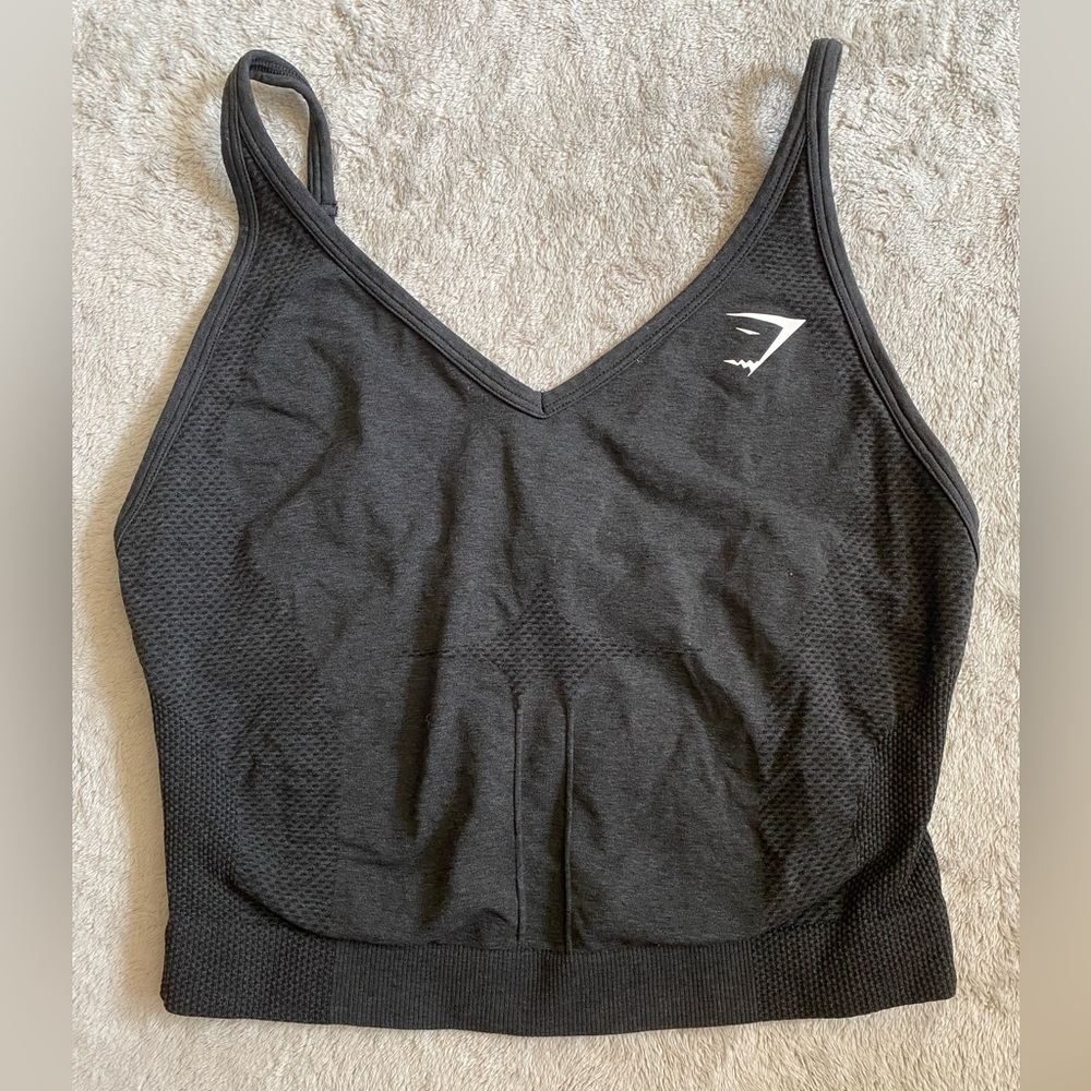 Gymshark Black Seamless V-Neck Crop Top